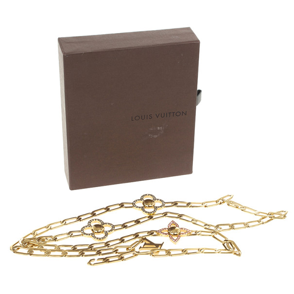 LOUIS VUITTON Necklace M66092 collier flower power Gold Plated