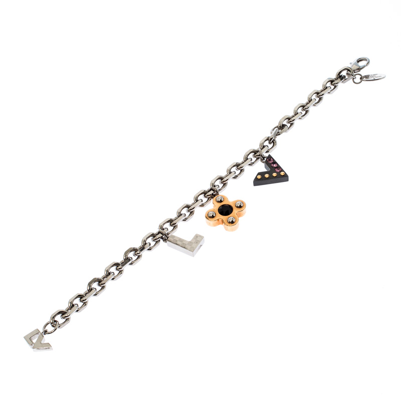 

Louis Vuitton Love Letter Timeless Crystal Silver Tone Bracelet