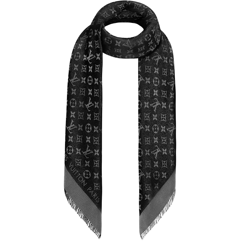 Louis Vuitton Monogram Monogram Shine Shawl 2021-22FW, Black
