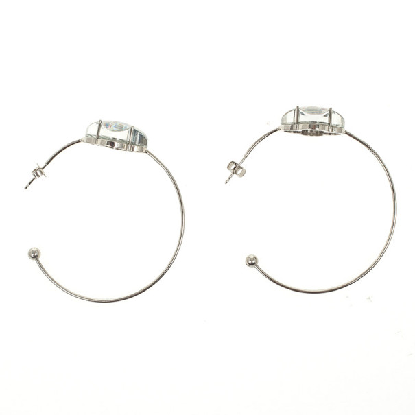 Louis Vuitton A La Folie Hoop Earrings Metal Silver 17051142