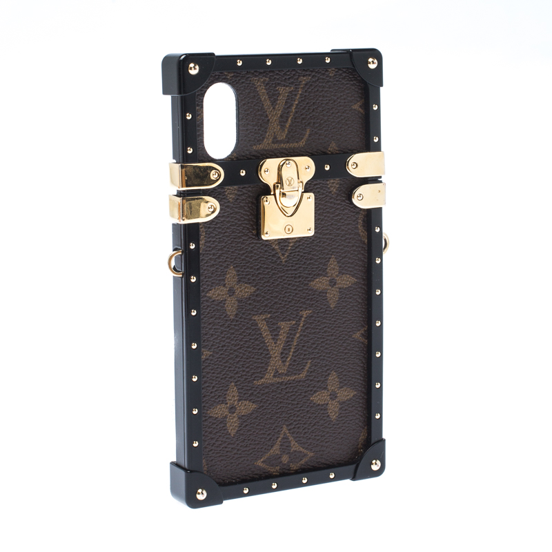 

Louise Vuitton Monogram Canvas Eye-Trunk iPhone X Holder, Brown