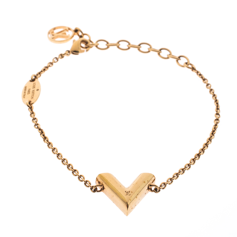 

Louis Vuitton Essential V Gold Tone Bracelet