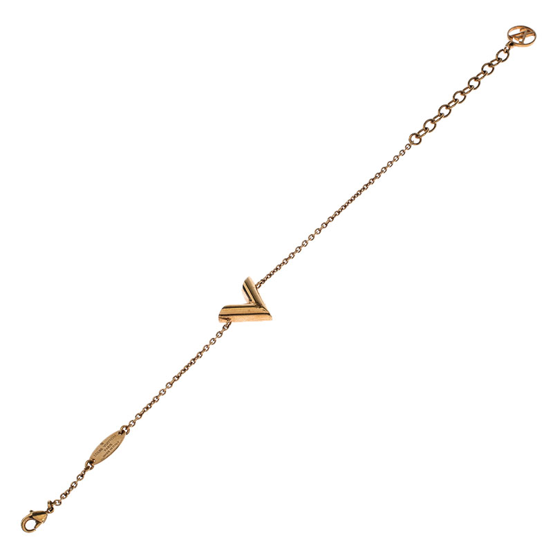 

Louis Vuitton Essential V Gold Tone Bracelet