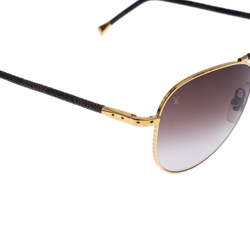 Aviator sunglasses Louis Vuitton Brown in Plastic - 34316504
