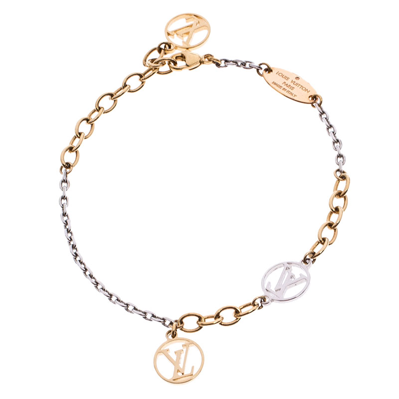 Louis Vuitton Logomania Bracelet - Gold-Tone Metal Wrap, Bracelets -  LOU707803