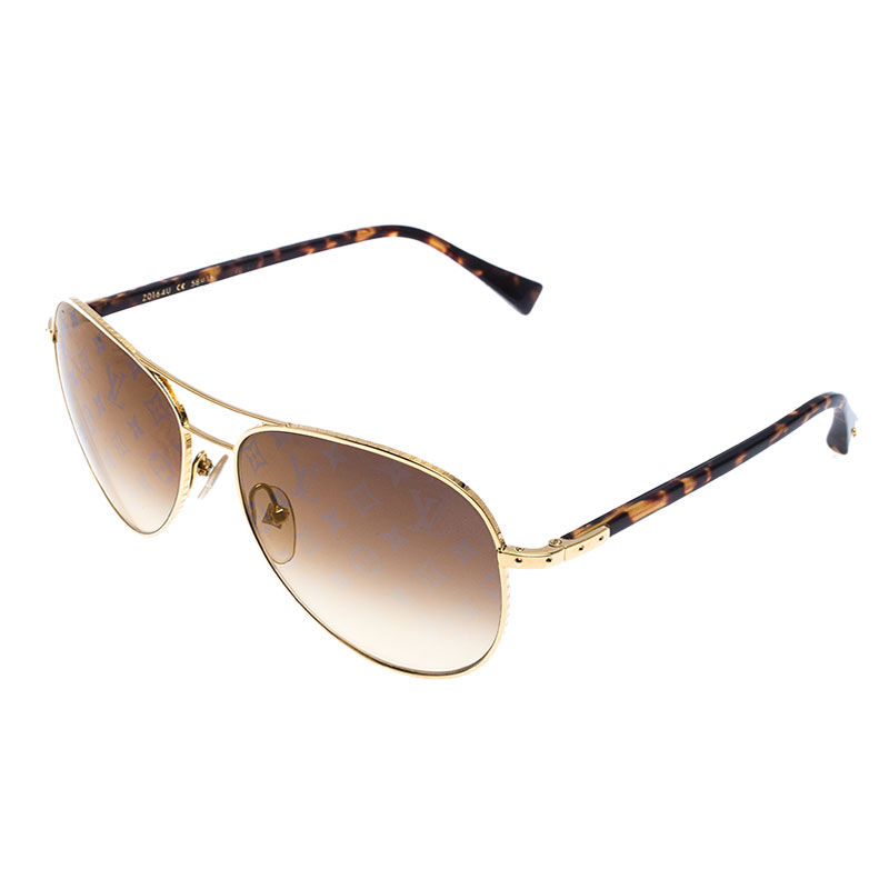 Louis Vuitton Tinted Conspiracion Aviator Sunglasses Z0164U Brown