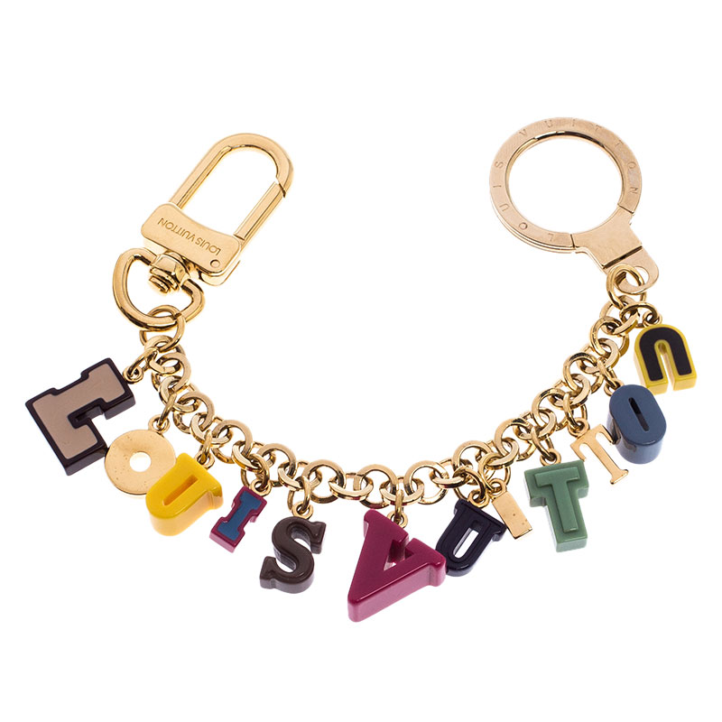Louis Vuitton Gold Monogram Pretty Charms Key Ring Multiple colors Golden  Metal ref.430191 - Joli Closet