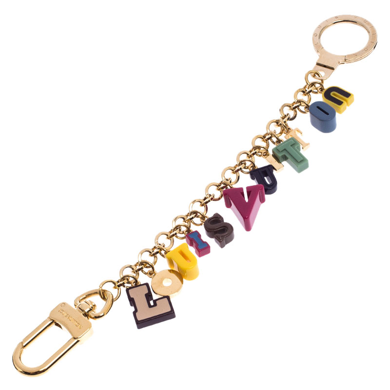 

Louis Vuitton Multicolor Resin Playtime Letters Gold Tone Key Ring / Bag Charm