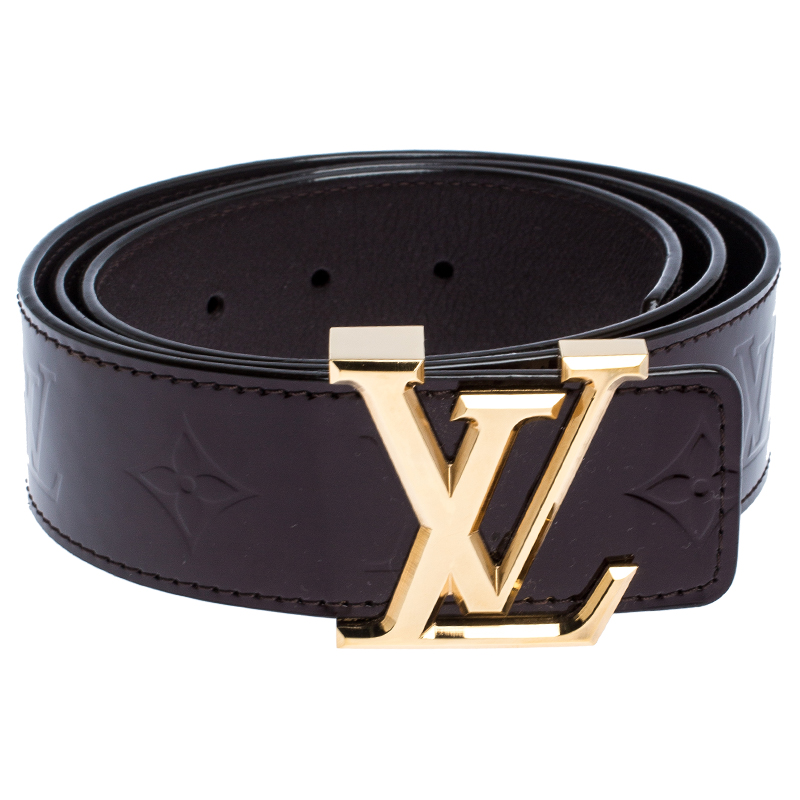 

Louis Vuitton Amarante Monogram Vernis Initials Belt, Burgundy