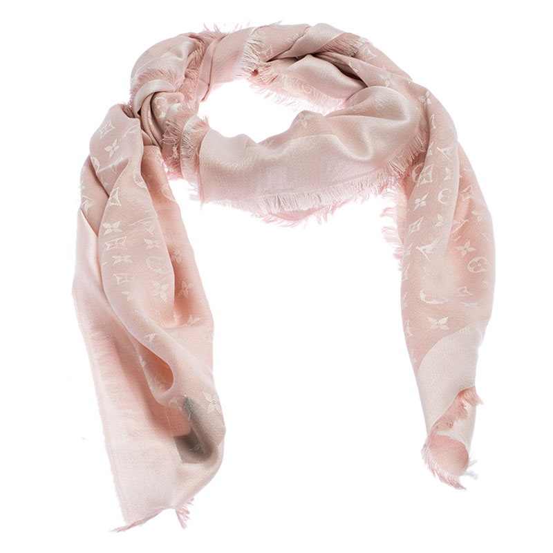 

Louis Vuitton Pink Monogram Wool and Silk Shawl