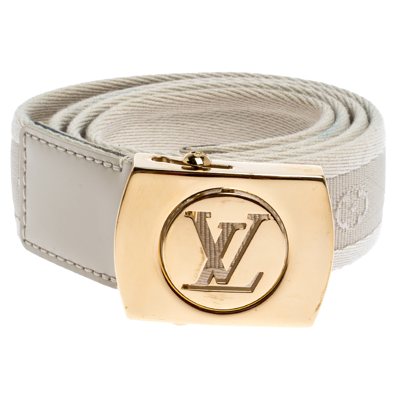 udvande annoncere Låne Louis Vuitton Ivory Monogram Canvas LV Cut Belt 80CM Louis Vuitton | TLC