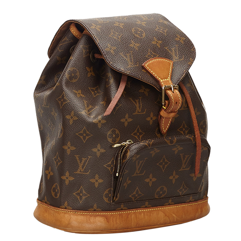 

Louis Vuitton Monogram Canvas Leather Montsouris MM Backpack, Brown