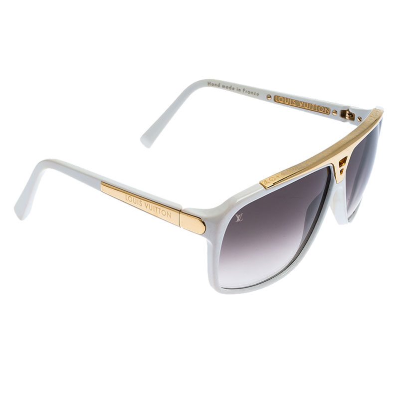 نظارة شمسية لوي فيتون Z0240W مربعة متدرجة بيضاء / سوداء