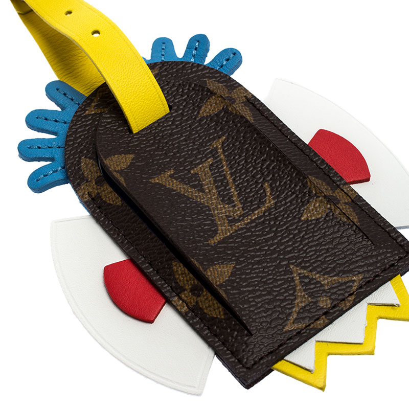 Louis Vuitton Multicolor Leather Monogram Canvas Tribal Mask Luggage Tag Louis  Vuitton