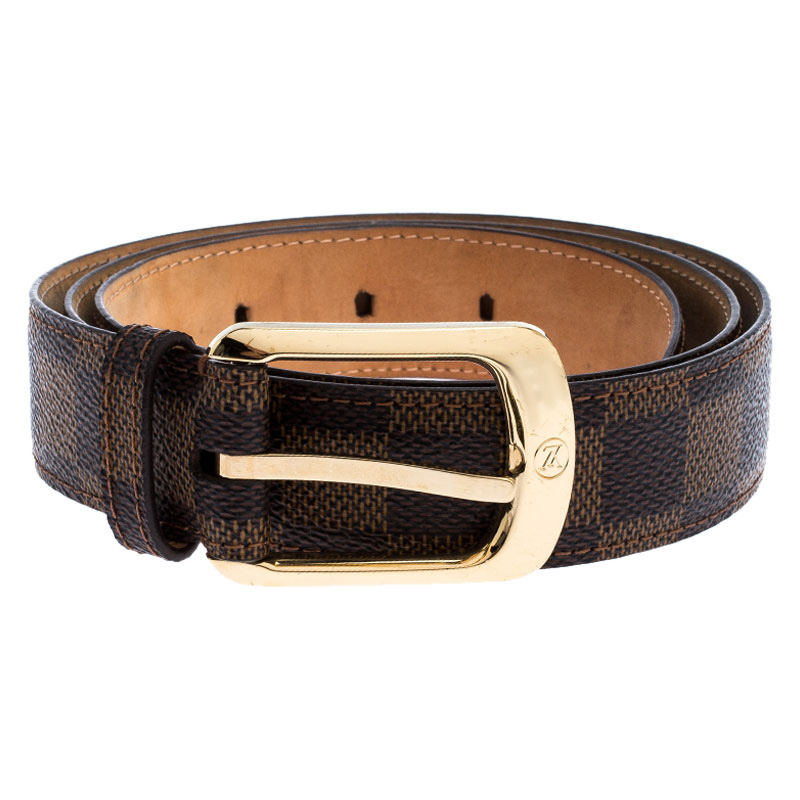 

Louis Vuitton Damier Ebene Canvas Ellipse Belt, Brown