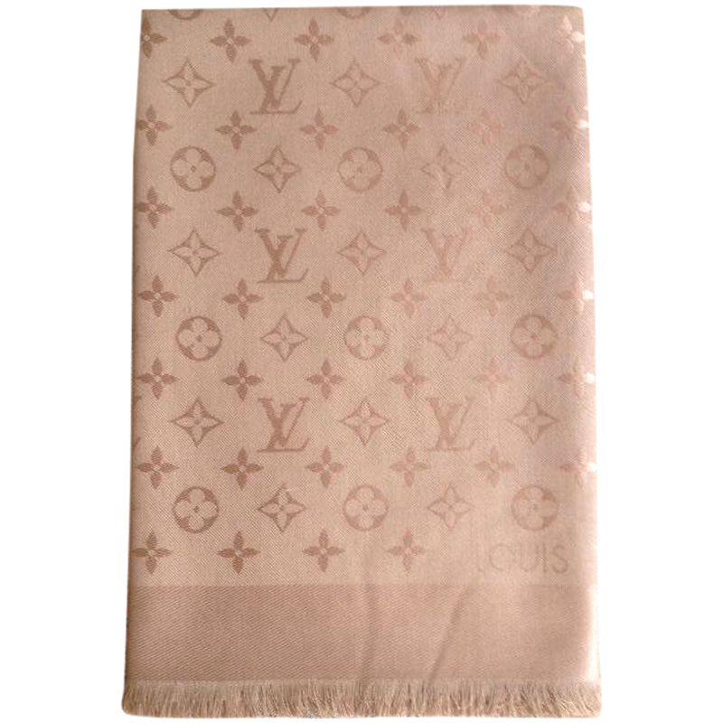 

Louis Vuitton Cappuccino Monogram Wool and Silk Shawl, Brown