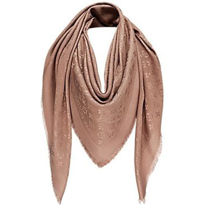 Châle monogram silk scarf Louis Vuitton Camel in Silk - 29433955