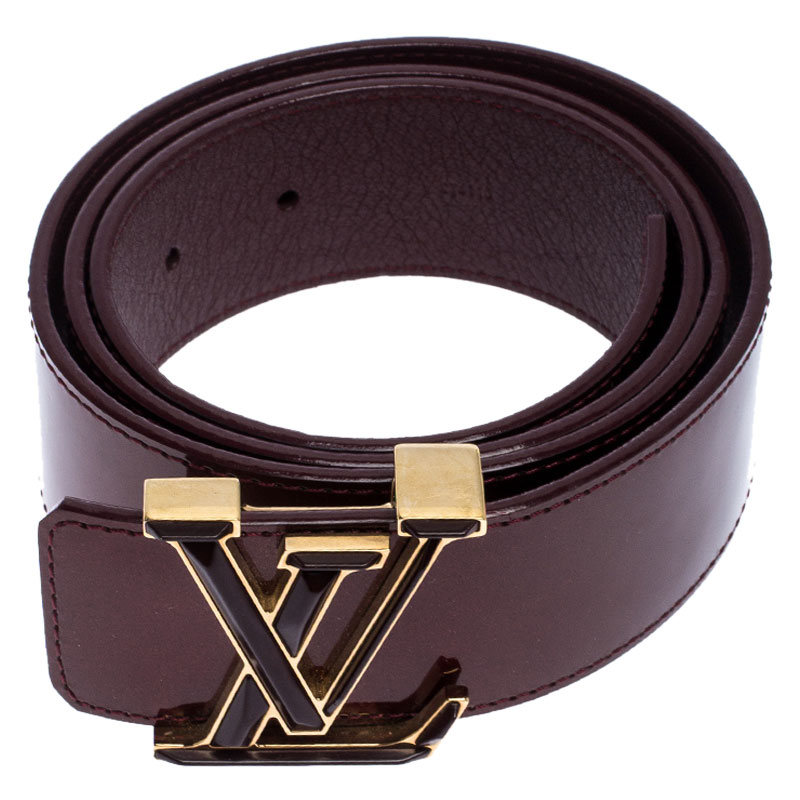 Pre Owned Louis Vuitton Amarante Vernis Initiales Belt 90 CM