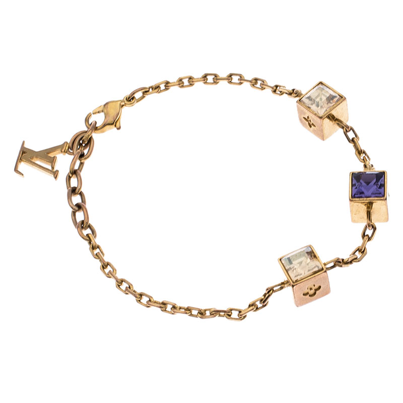 Louis Vuitton Gamble Crystal Gold Tone Bracelet price in Saudi