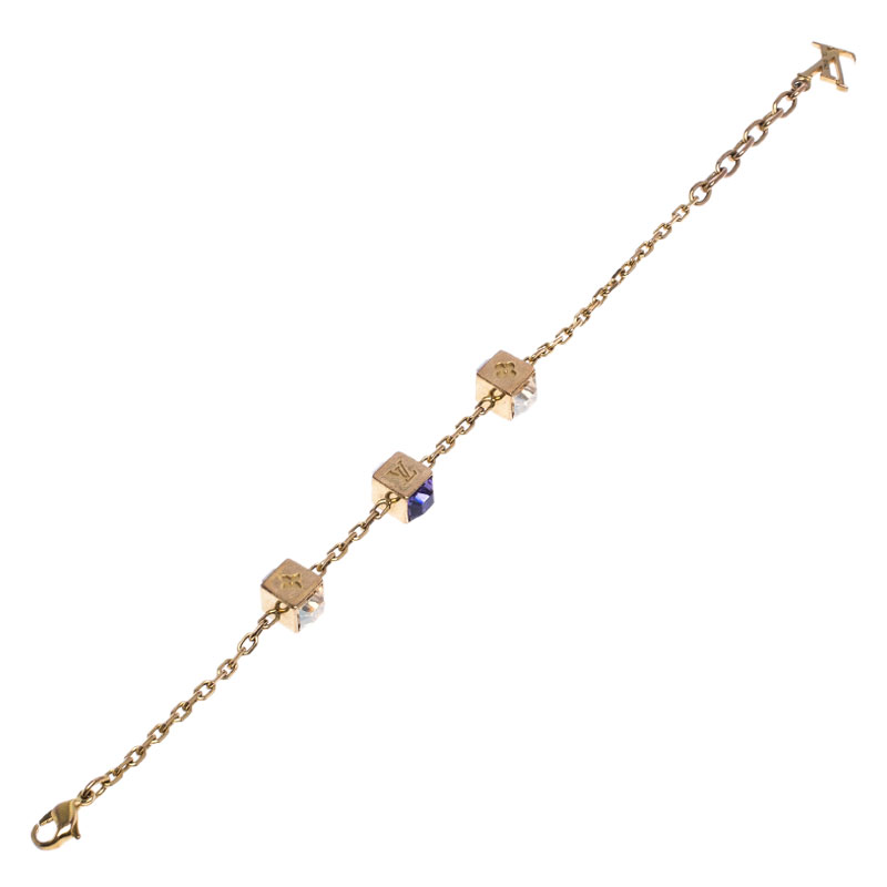 

Louis Vuitton Gamble Crystal Gold Tone Bracelet