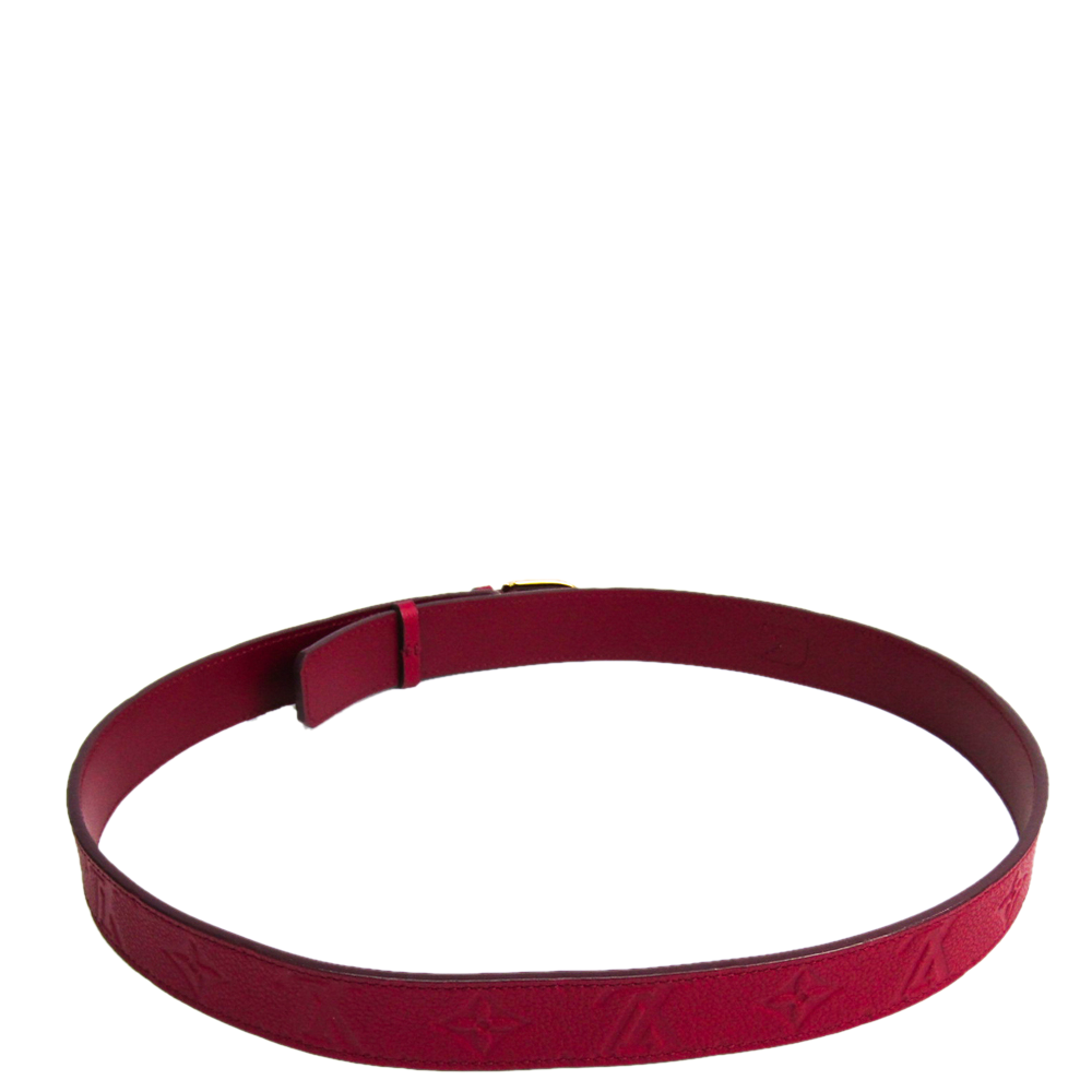

Louis Vuitton Bordeaux Monogram Empreinte Canvas Belt, Burgundy