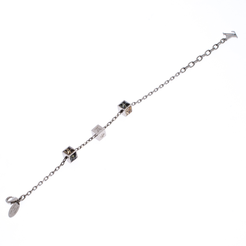 

Louis Vuitton Gamble Crystal Silver Tone Bracelet