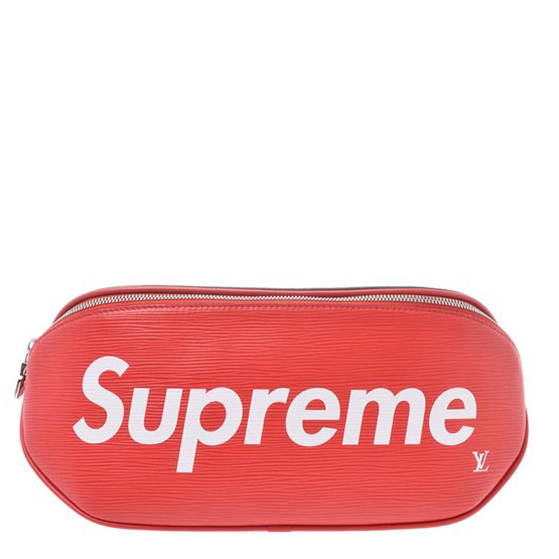 louis vuitton x supreme bumbag epi red