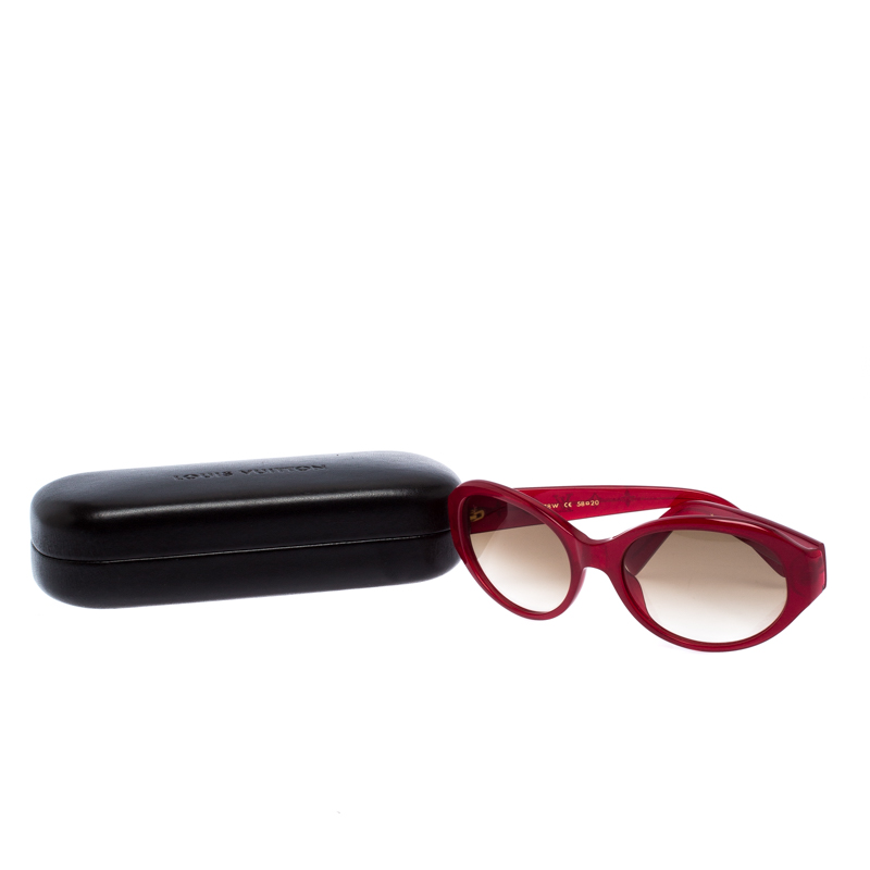 Louis Vuitton Red Shimmer/Brown Gradient Z0078W Logo Obsession Oval Sunglasses  Louis Vuitton