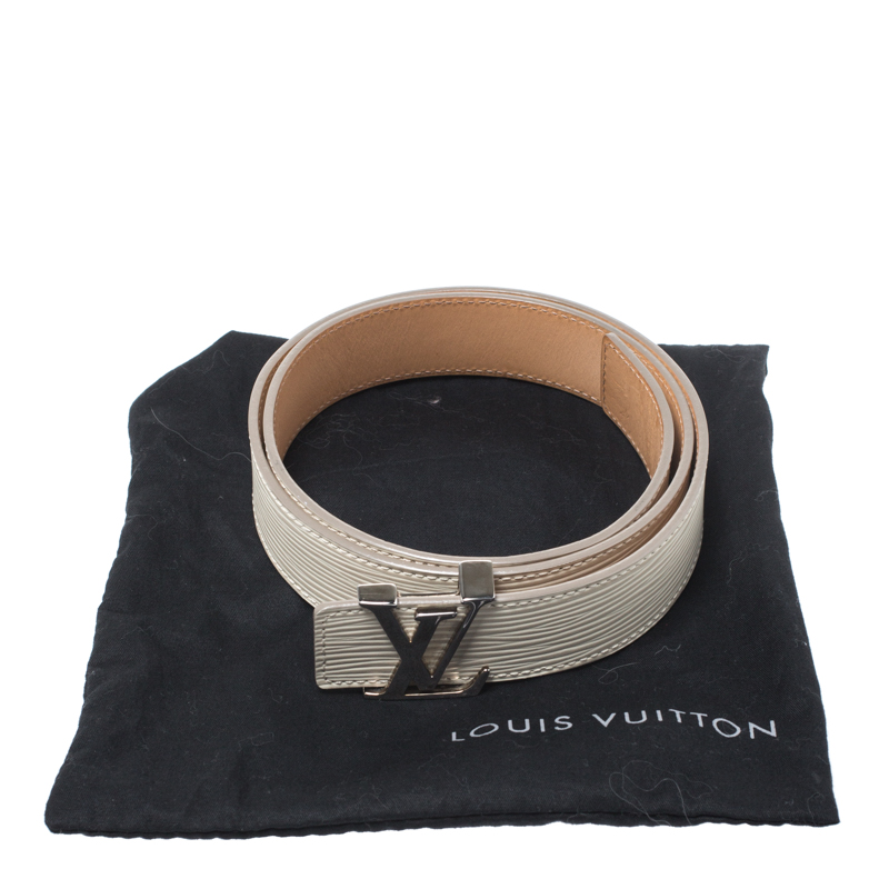 Louis Vuitton Ivorie Epi Leather LV Initiales Belt 80CM Louis