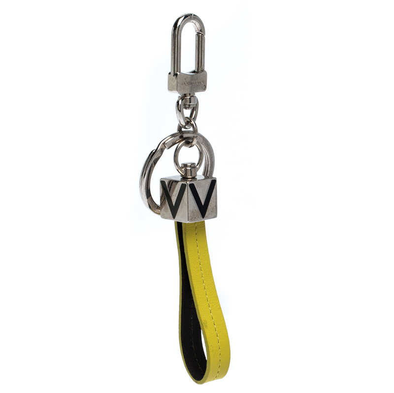 

Louis Vuitton V Dragonne Lime Yellow Leather Bag Charm & Key Holder