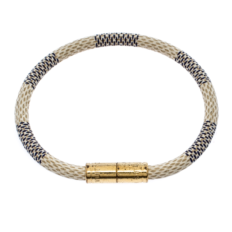 LOUIS VUITTON Damier Azur Bracelet keep it Bracelet M6138F LV Auth am4460  ref.949119 - Joli Closet