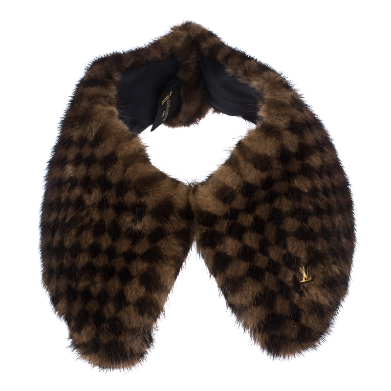 

Louis Vuitton Brown Damier Mink Fur Collar