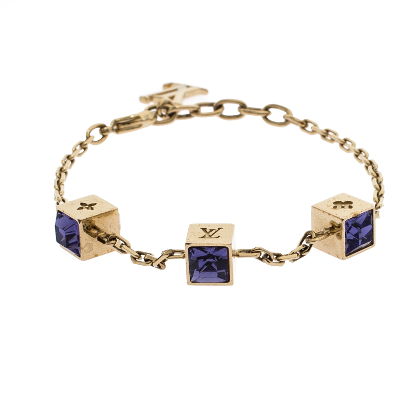 Pre Owned سوار لوي فيتون غامبل كريستال ذهبي اللون