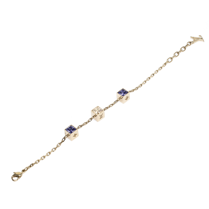 

Louis Vuitton Gamble Crystal Gold Tone Bracelet