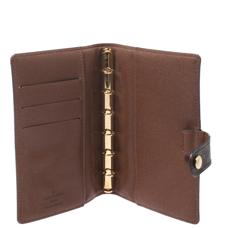 

Louis Vuitton Monogram Canvas Small Ring Agenda Cover, Brown