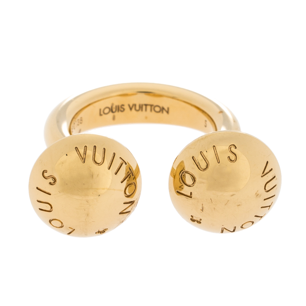 

Louis Vuitton Studdy Three Tone Interchangeable Stud Cocktail Ring, Gold