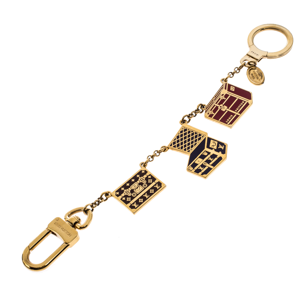 

Louis Vuitton Porte Cles Shennumer Multicolored Enamel Trunk Bag Charm Key Chain, Multicolor