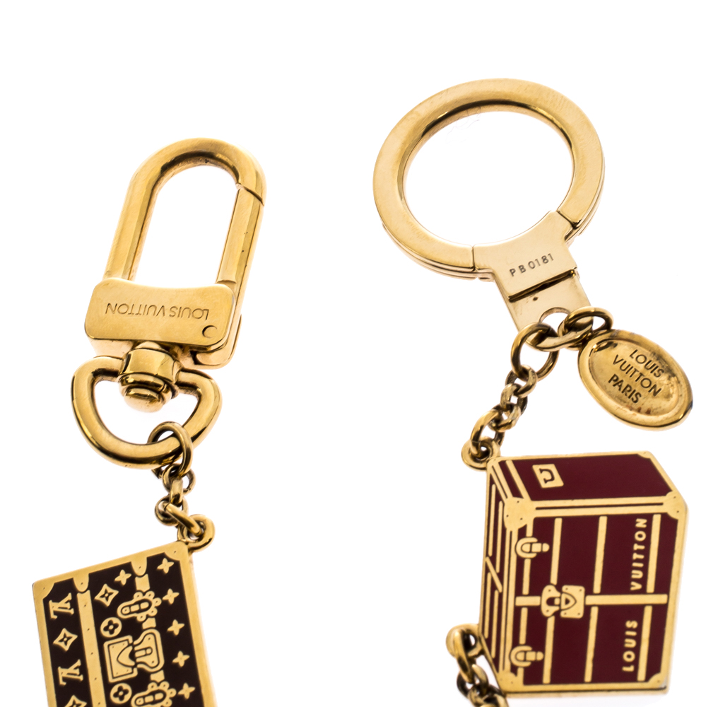 Louis Vuitton Porte Cles Shennumer Multicolored Enamel Trunk Bag Charm Key  Chain Louis Vuitton