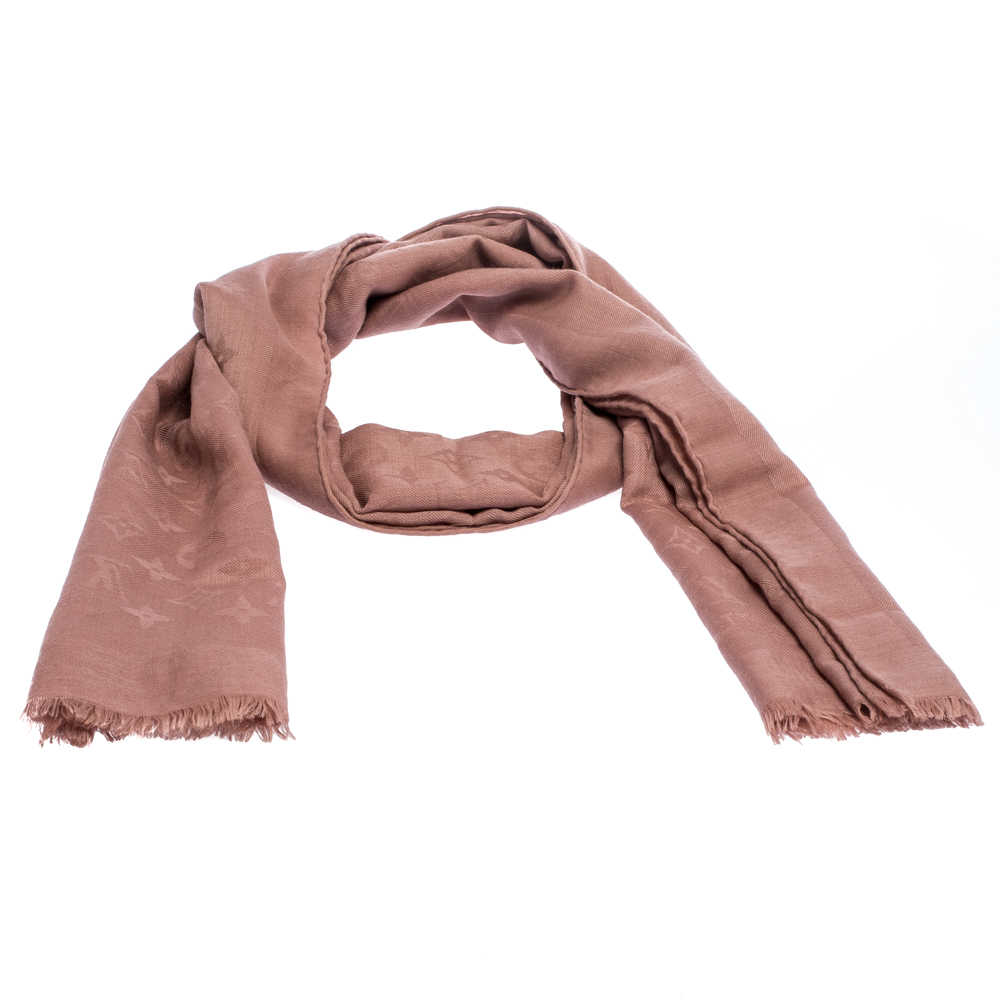 Louis Vuitton Dusty Pink Monogram Cashmere and Wool Scarf Louis Vuitton | TLC