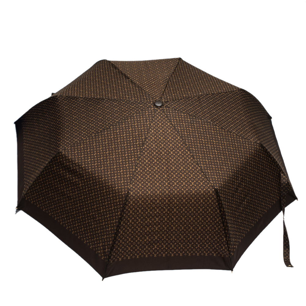 LOUIS VUITTON Monogram Ondees Compact Umbrella Black 20599