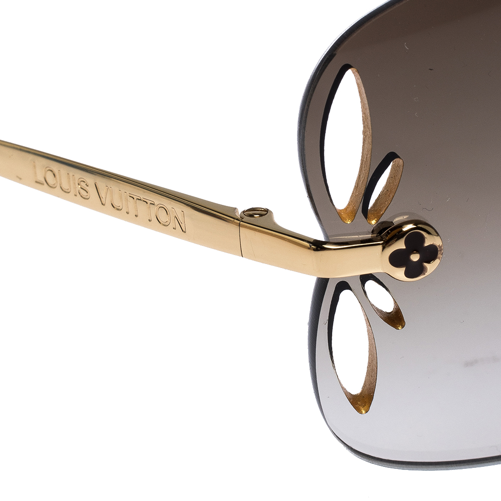 Louis Vuitton Lily Rimless Sunglasses Metal Brown 955692