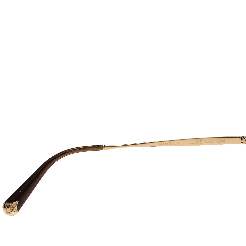 Louis Vuitton Brown/Gold Rimless Lily Sunglasses Z0307U - Yoogi's Closet