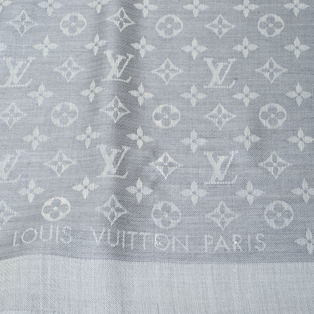 Louis Vuitton® Monogram Denim Shawl Pearl Grey. Size in 2023