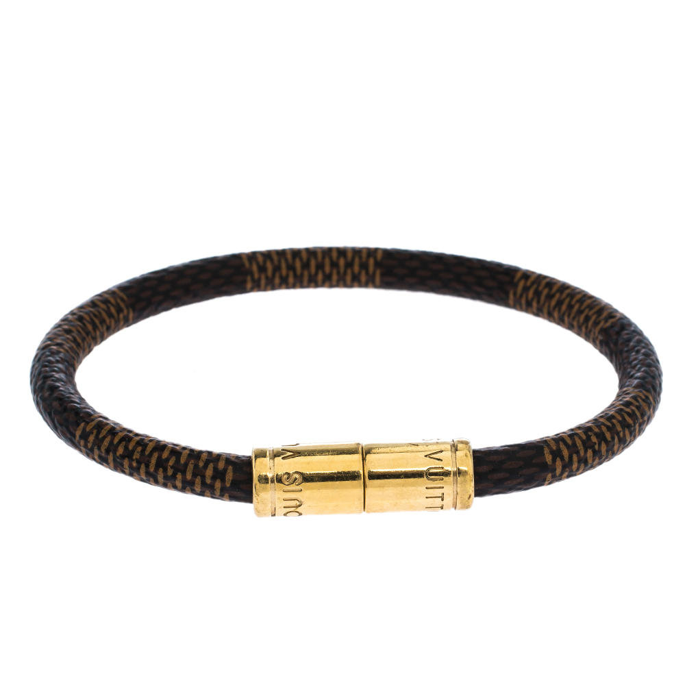 مملوكة مسبقًا سوار لوي فيتون كيب إيت كانفاس دامييه ذهبي اللون