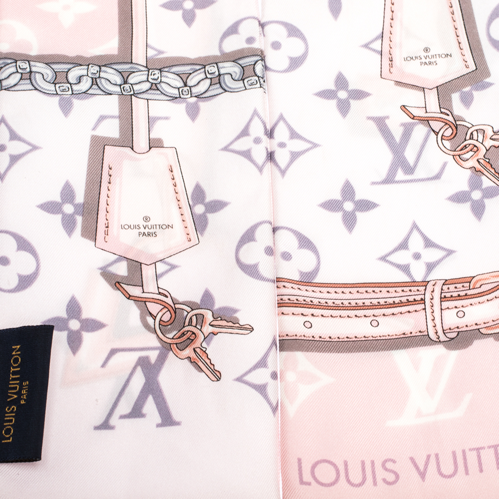 LOUIS VUITTON Confidential Silk Monogram Bandeau Light Pink
