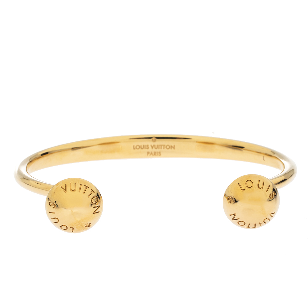 Louis Vuitton Studdy Gold Tone Open Bracelet