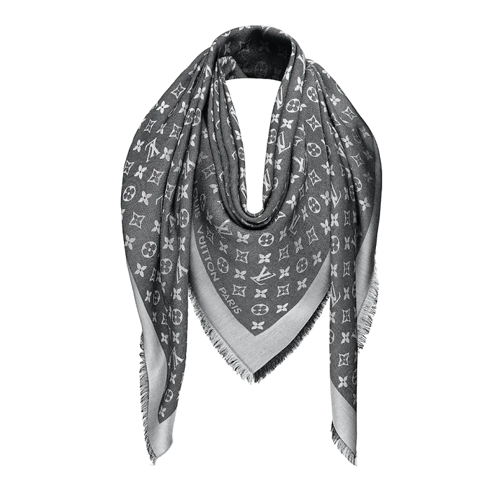 Pre Owned وشاح لوي فيتون دنيم مونوغرامي أسود