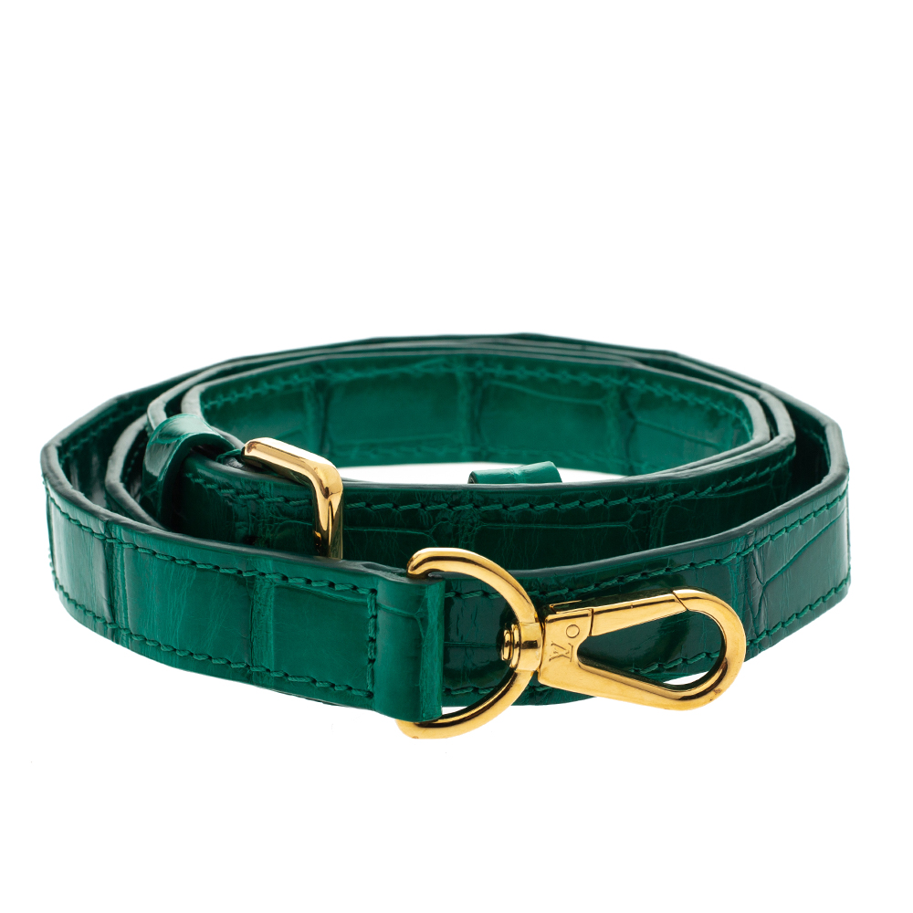 

Louis Vuitton Green Alligator Adjustable Bag Shoulder Strap