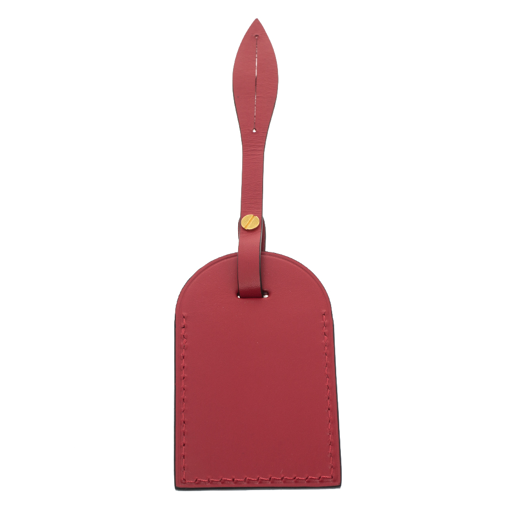 

Louis Vuitton Red Leather Luggage Name Tag