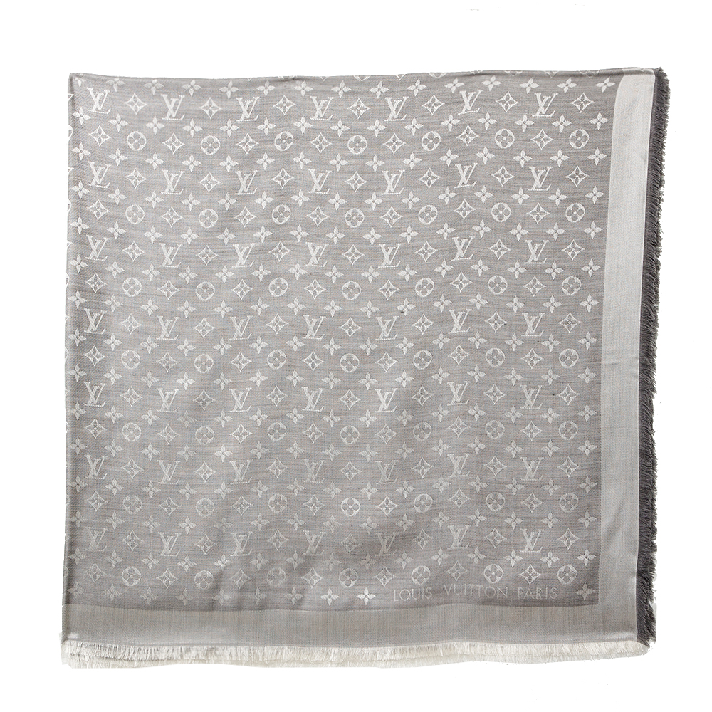 

Louis Vuitton Pearl Grey Monogram Denim Shawl